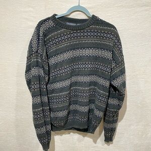 Van Heusen Men's Crewneck Sweater - Green and Gray